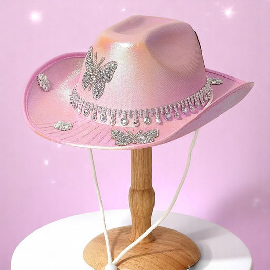 Flutter Rodeo Hat – Hat | Iridescent pastel fashion accessory from Rainbowscape