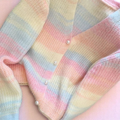 Pastel Pop Sugarkiss Cardigan – Cardigan | Iridescent pastel fashion accessory from Rainbowscape