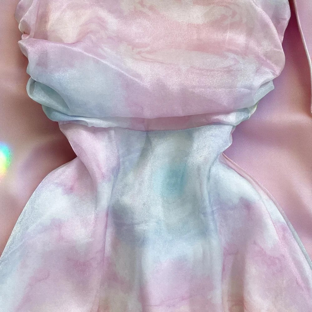 Celestia Drift Maxi Dress – Dress | Iridescent pastel fashion accessory from Rainbowscape