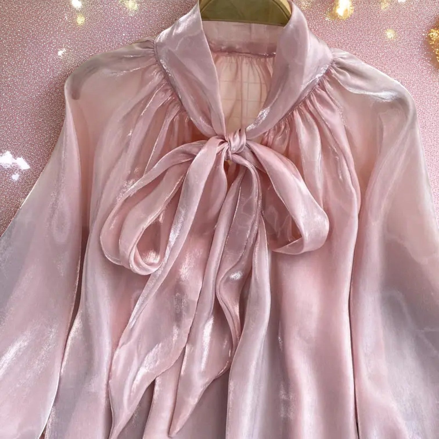 Moonlit Ruffle Waltz Blouse – Blouse | Iridescent pastel fashion accessory from Rainbowscape