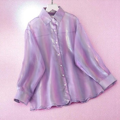 Moonveil Mirage Shirt – Shirt | Iridescent pastel fashion accessory from Rainbowscape