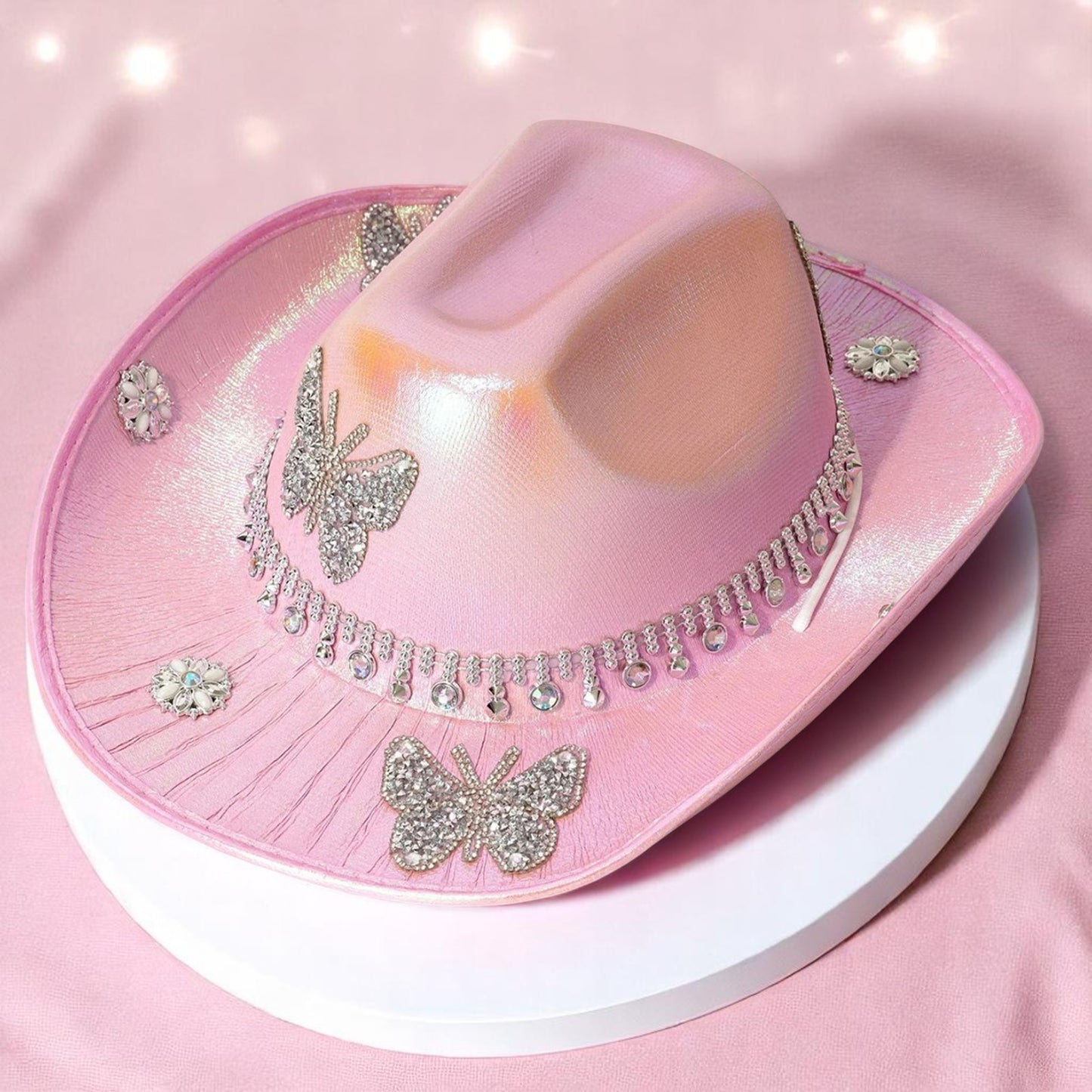 Flutter Rodeo Hat – Hat | Iridescent pastel fashion accessory from Rainbowscape