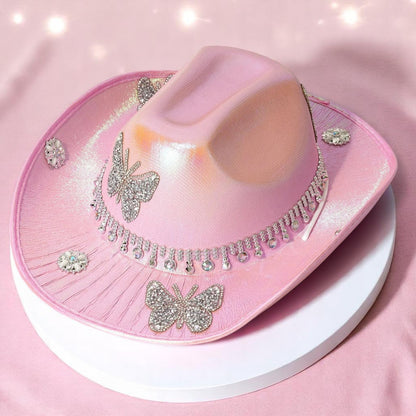 Flutter Rodeo Hat – Hat | Iridescent pastel fashion accessory from Rainbowscape