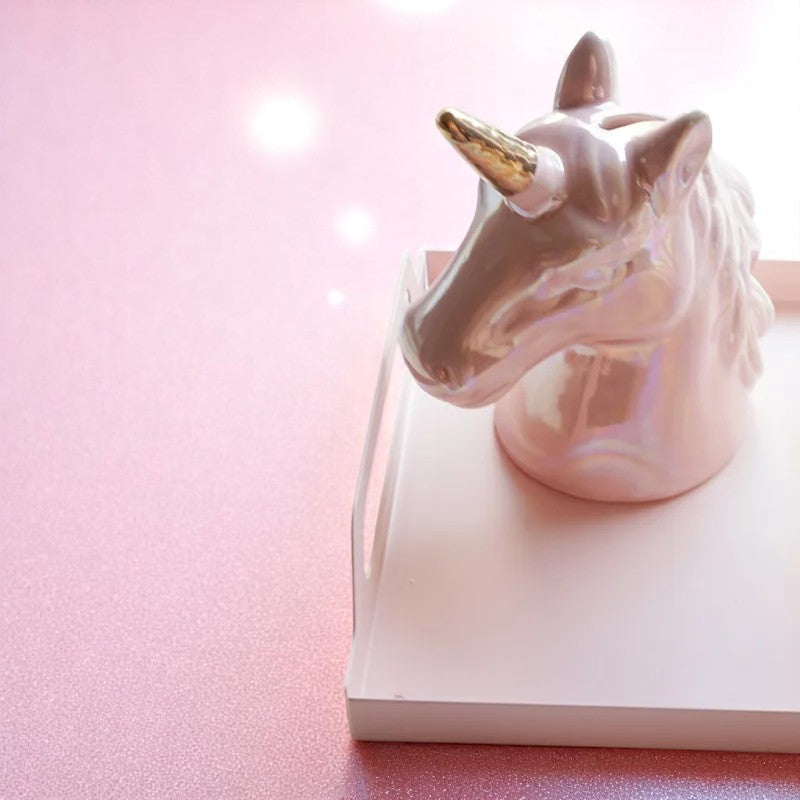 The Gilded Whimsycorn Treasure Keeper – Piggy bank | Iridescent pastel fashion accessory from Rainbowscape