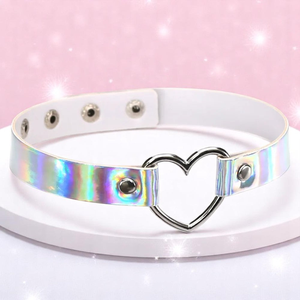 Galactic Crush Heart Choker
 – Choker | Iridescent pastel fashion accessory from Rainbowscape