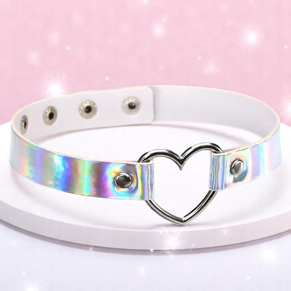 Galactic Crush Heart Choker
 – Choker | Iridescent pastel fashion accessory from Rainbowscape