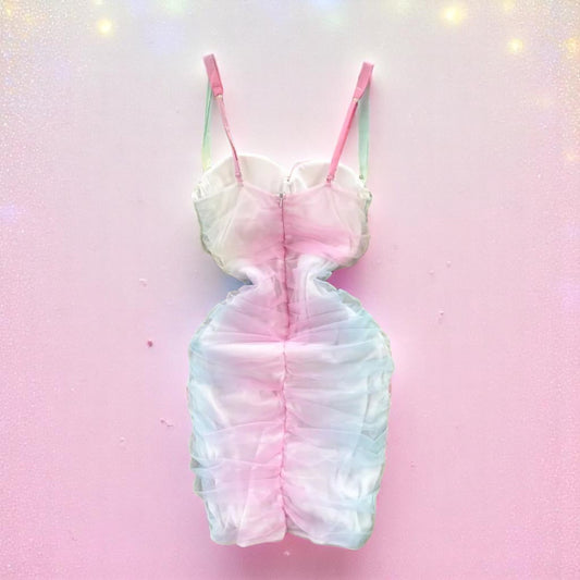 Whispers of the Ether Dress – Dress | Iridescent pastel fashion accessory from Rainbowscape