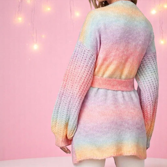 Sugar Skies Dreamcoat Cardigan – Cardigan | Iridescent pastel fashion accessory from Rainbowscape