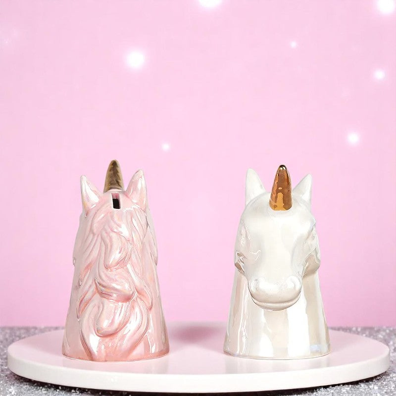 The Gilded Whimsycorn Treasure Keeper – Piggy bank | Iridescent pastel fashion accessory from Rainbowscape