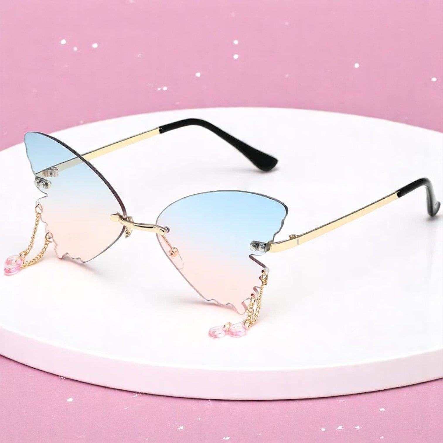 Flutterkiss Charm Shades – Sunglasses | Iridescent pastel fashion accessory from Rainbowscape