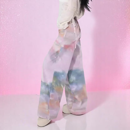 Cloud Parade Wide-Leg Jeans – Jeans | Iridescent pastel fashion accessory from Rainbowscape