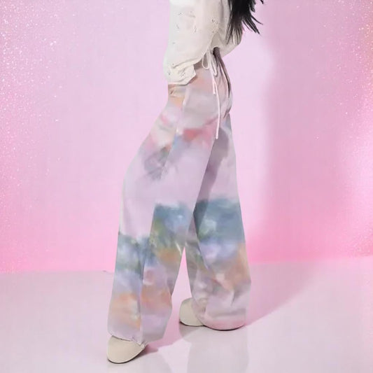 Cloud Parade Wide-Leg Jeans – Jeans | Iridescent pastel fashion accessory from Rainbowscape