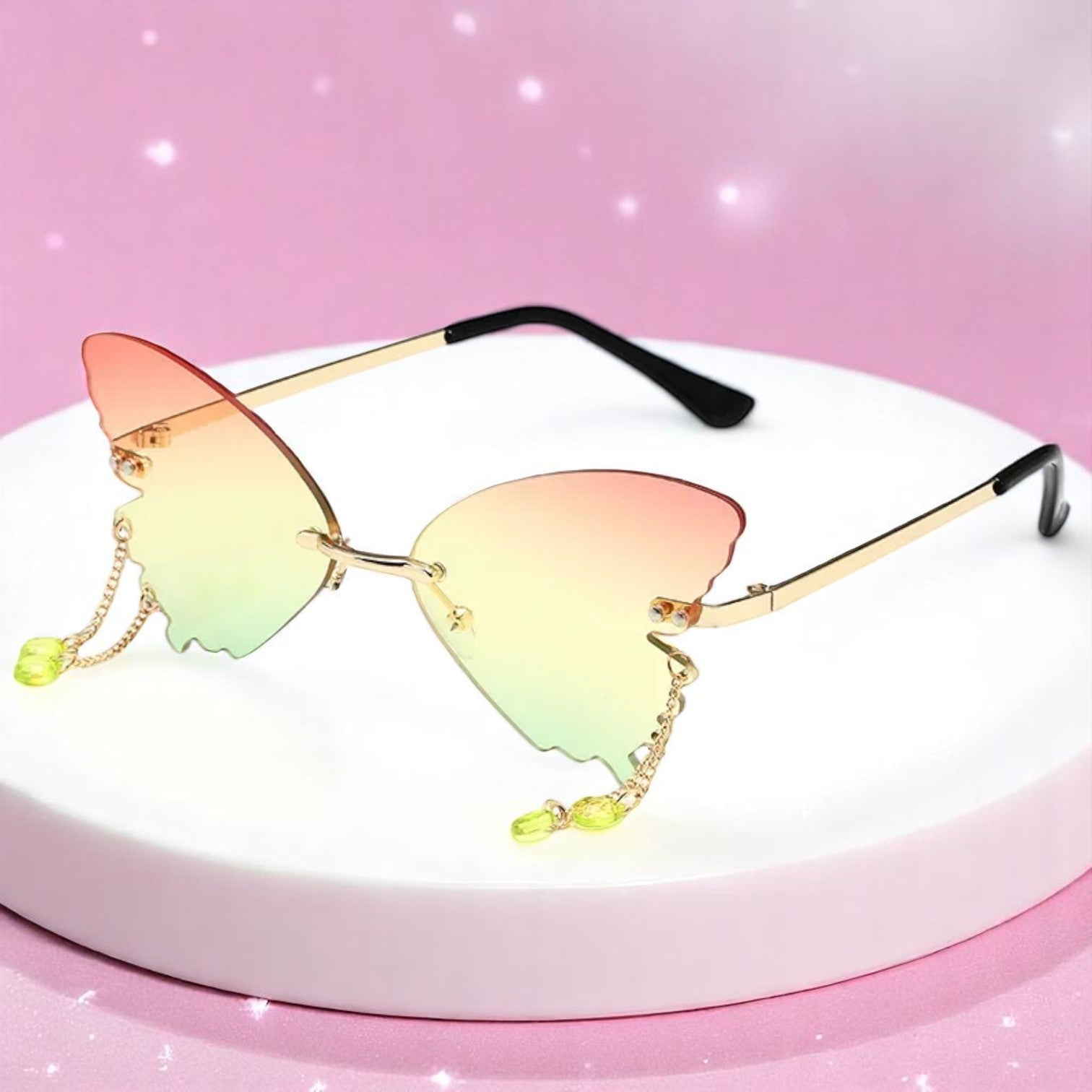 Flutterkiss Charm Shades – Sunglasses | Iridescent pastel fashion accessory from Rainbowscape