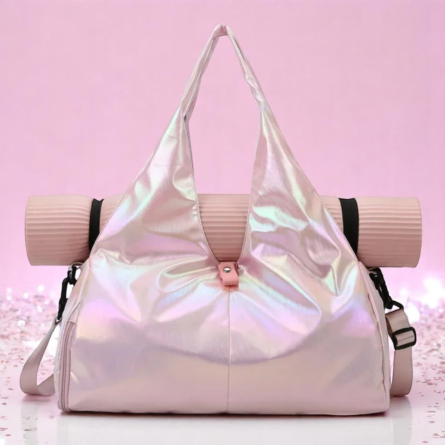 Starlite Strut Gym Tote – Sports Bag | Iridescent pastel fashion accessory from Rainbowscape