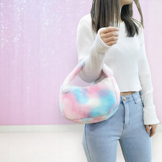 Cloudpuff Candy Pop Shoulder Bag – Handbag | Iridescent pastel fashion accessory from Rainbowscape