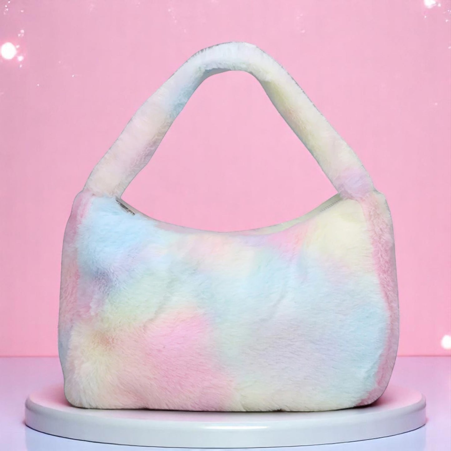 Cloudpuff Candy Pop Shoulder Bag – Handbag | Iridescent pastel fashion accessory from Rainbowscape
