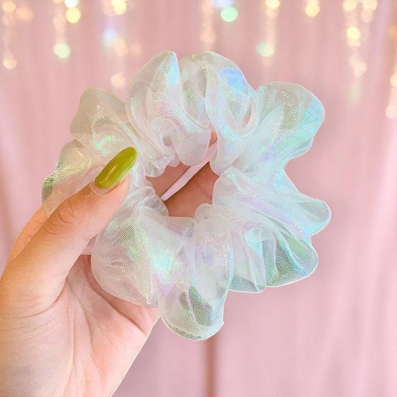 Whimsy Puff Cloud Scrunchie – Hairband | Iridescent pastel fashion accessory from Rainbowscape