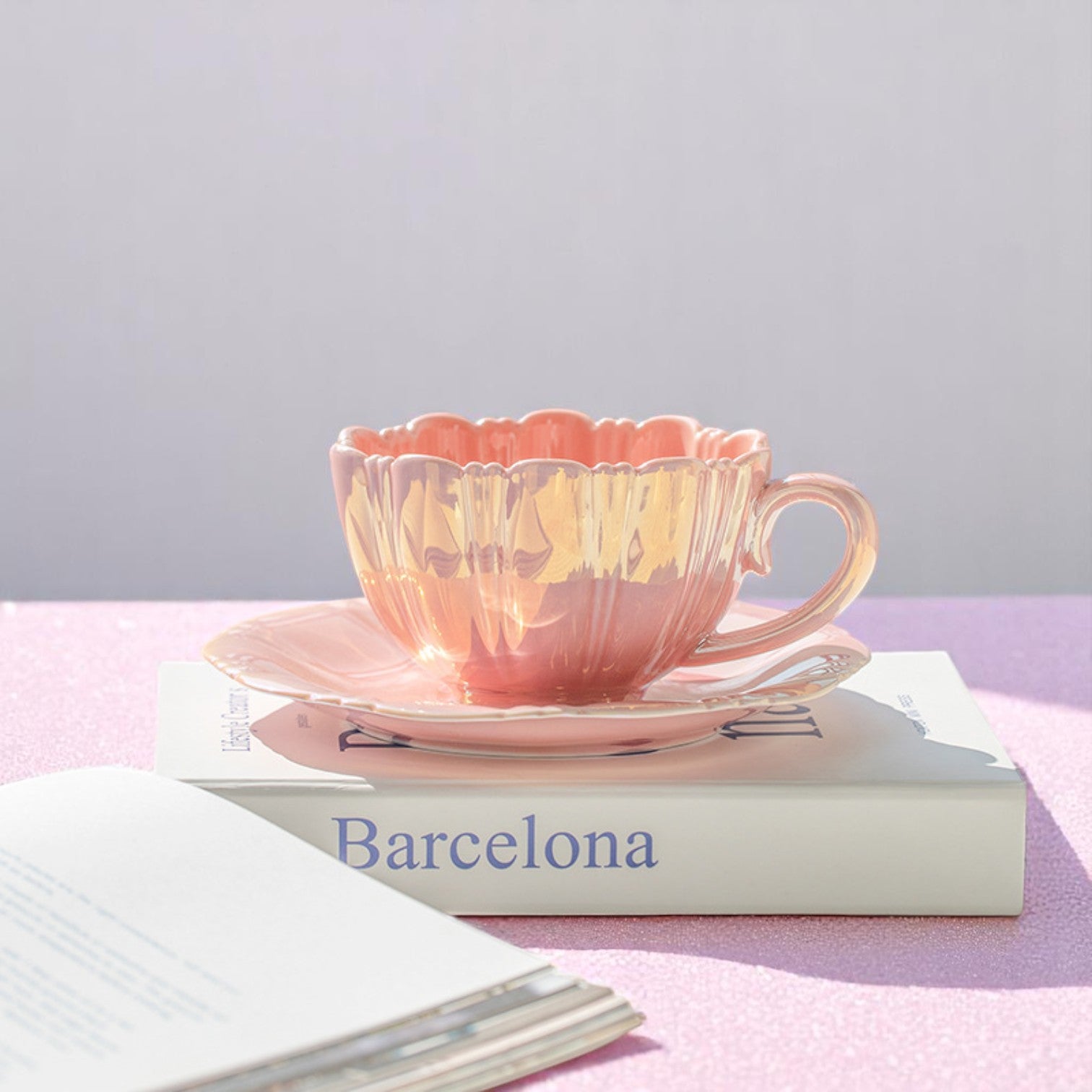 Petal Whirl Porcelain Teacup Set – Cups | Iridescent pastel fashion accessory from Rainbowscape