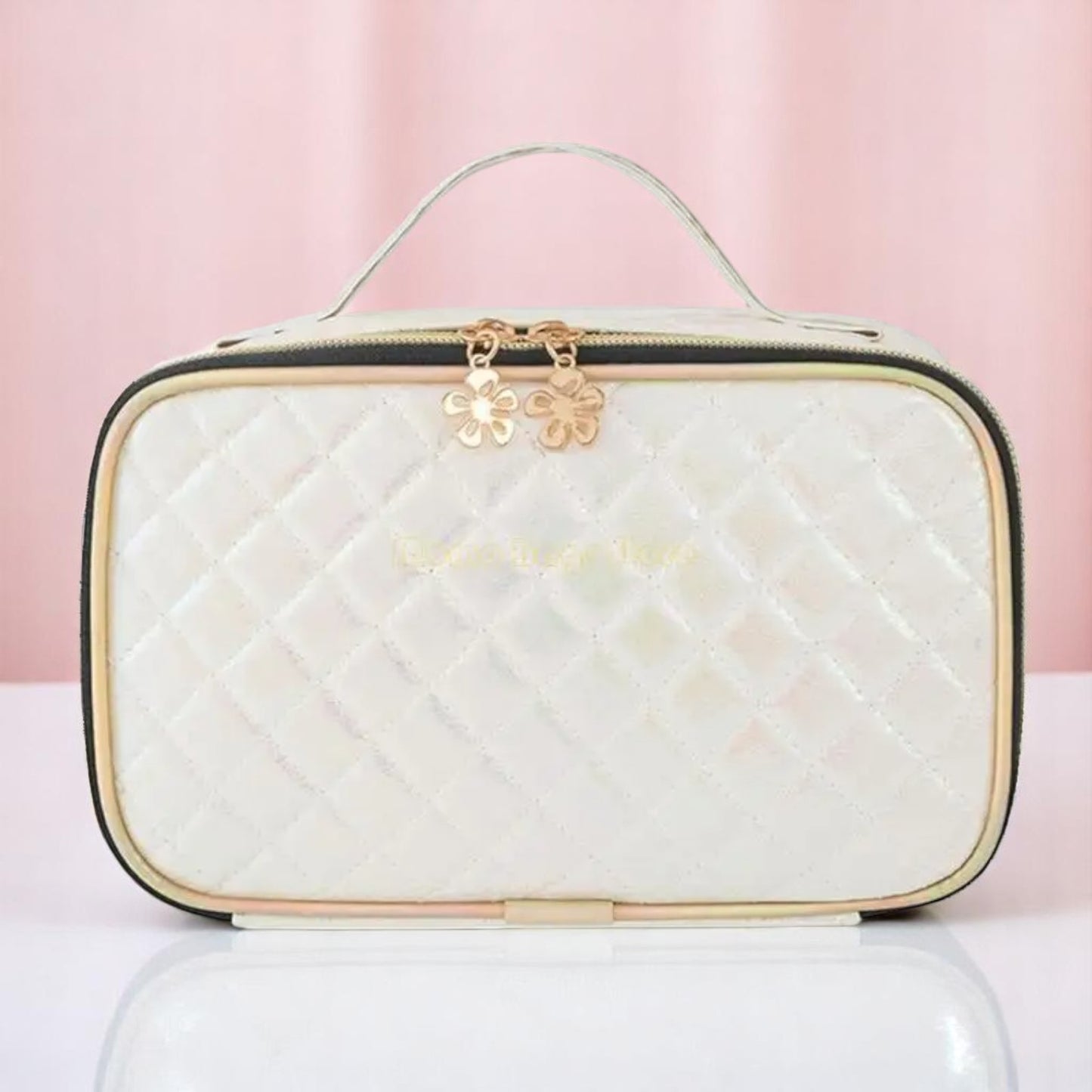 Celestial Glam Travel Vault – Makeup Bag | Iridescent pastel fashion accessory from Rainbowscape