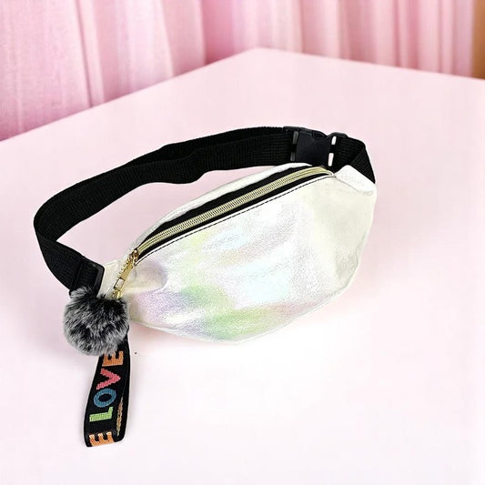 Glimmerloop Holo Fanny Pack – Fanny Pack | Iridescent pastel fashion accessory from Rainbowscape