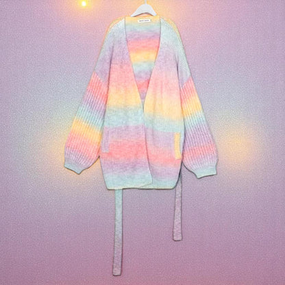 Sugar Skies Dreamcoat Cardigan – Cardigan | Iridescent pastel fashion accessory from Rainbowscape