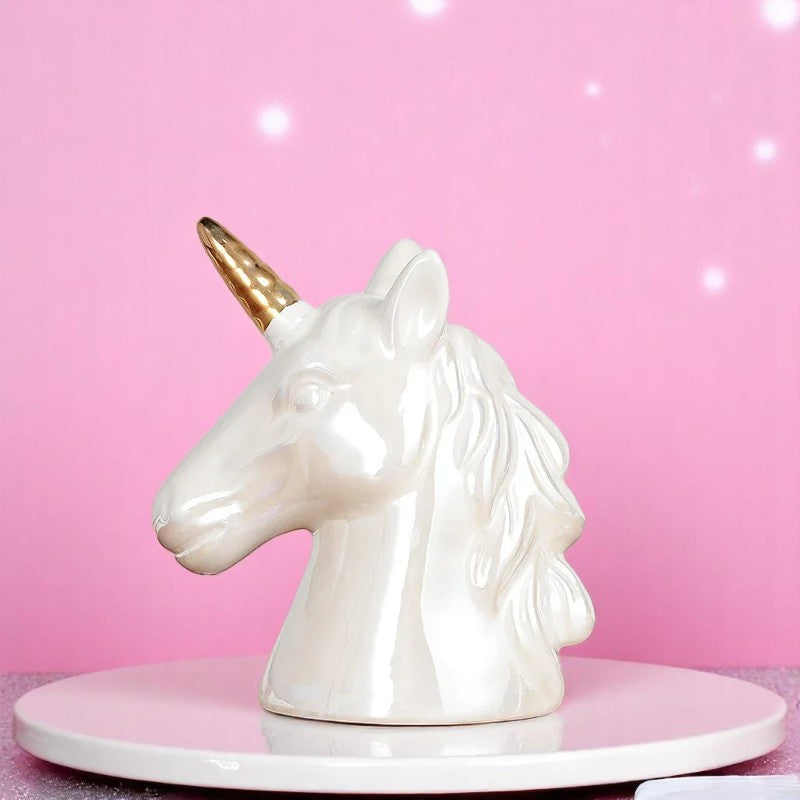 The Gilded Whimsycorn Treasure Keeper – Piggy bank | Iridescent pastel fashion accessory from Rainbowscape